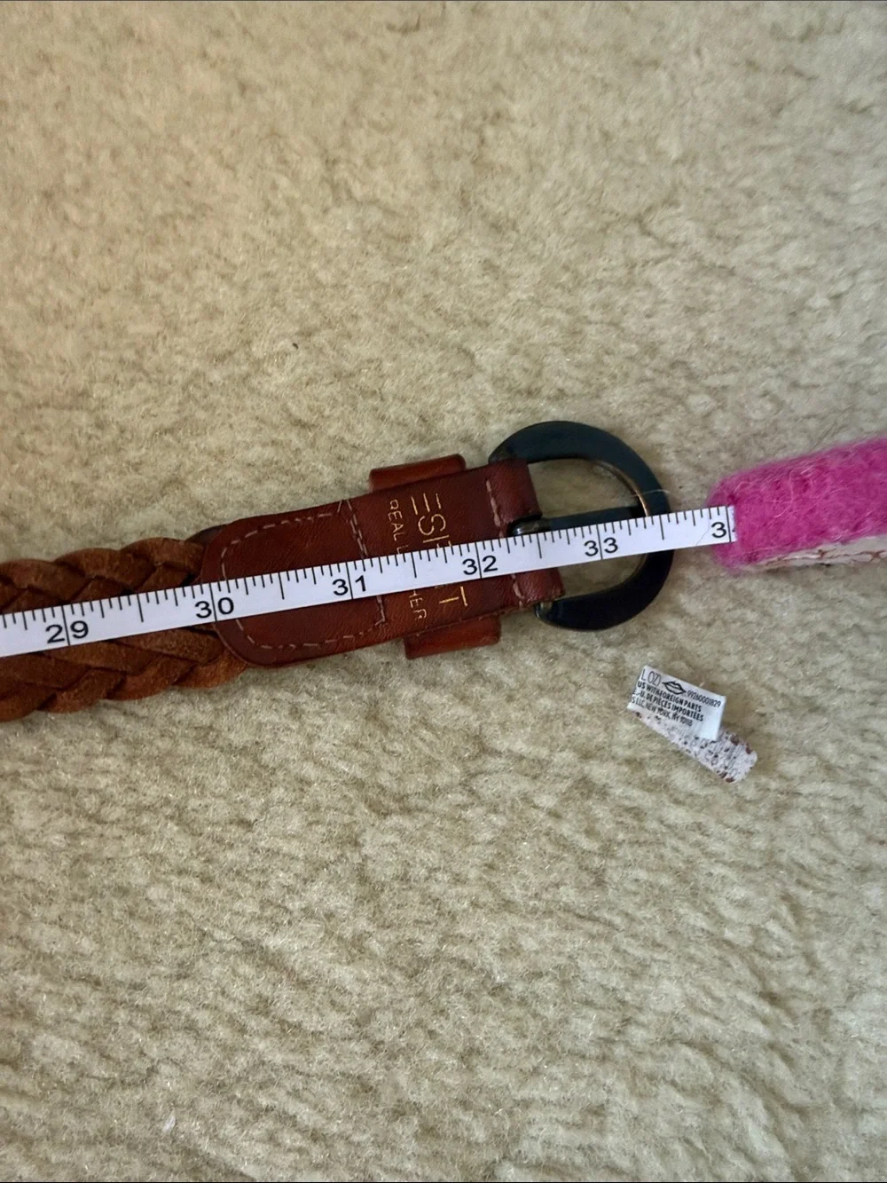 Esprit Braided Leather Belt in Brown